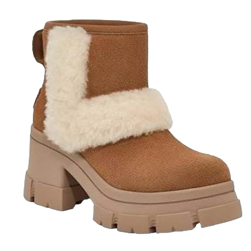 UGG Brooklyn Sunburst Waterproof Platform Bootie Size 9  S/N 1145710 Chestnut - Picture 6 of 12